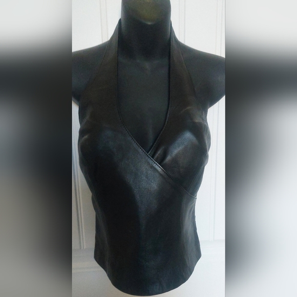 Cache Black Genuine Leather Vest/Top, New With Tags, Womens, Size S - Picture 5 of 6